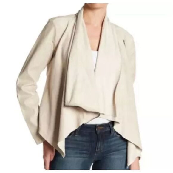 BLANK NYC shark hem vegan leather zip‎ jacket size M BIN R - Picture 1 of 13